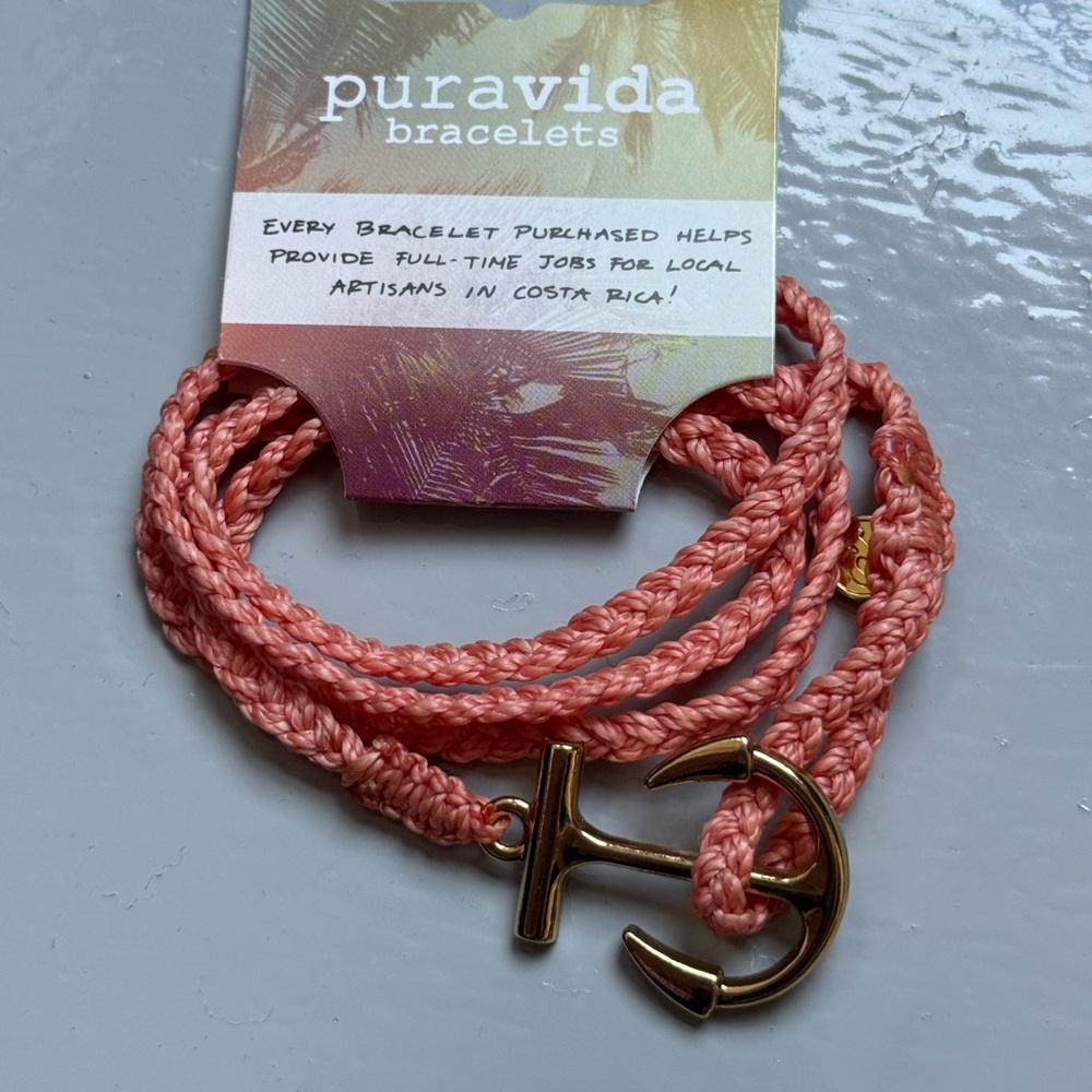 Pura Vida Gold Anchor Wrap Bracelet